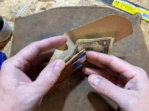Slim Tuck leather wallet light brown